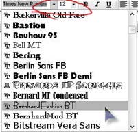 font sizes