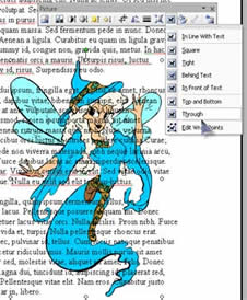 picture behind text