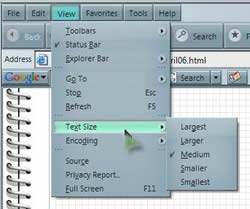 Changing Text Size in a Browser Window